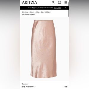 Aritzia midi slip skirt